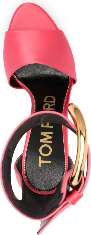 Buckled Satin 105mm Sandals - Image 4