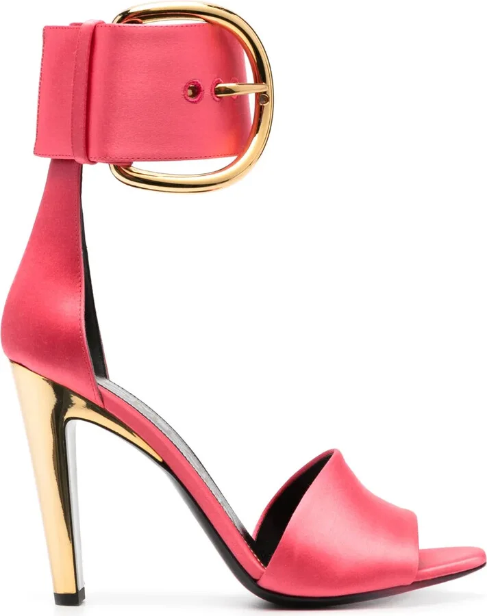 Buckled Satin 105mm Sandals