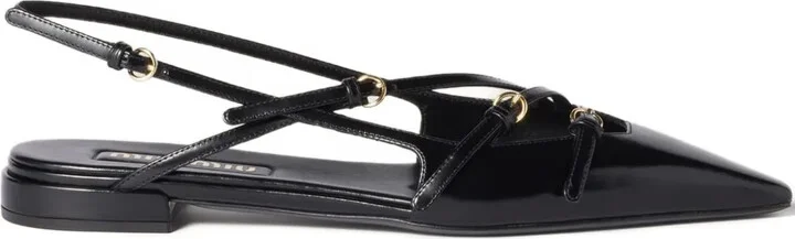 Buckled Slingback Flat Pumps