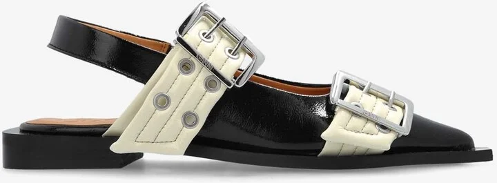 Buckled Slingback Flats