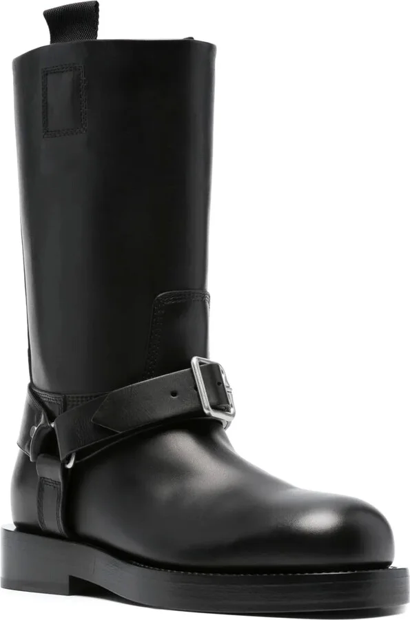 Buckled-Strap Leather Boots - Image 2