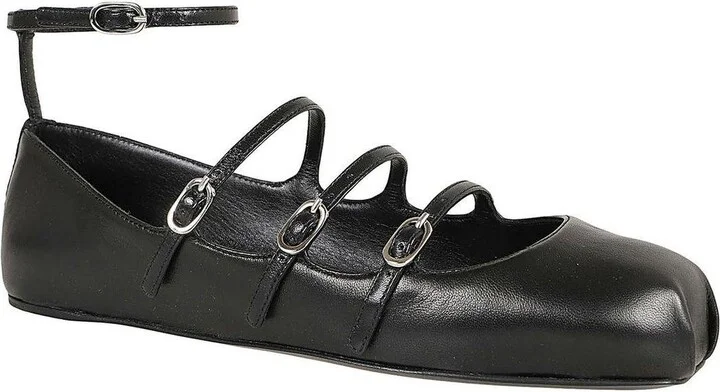 Buckled-straps Square-toe Ballerina Shoes - Image 2
