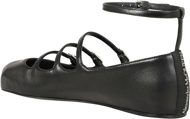 Buckled-straps Square-toe Ballerina Shoes - Image 3