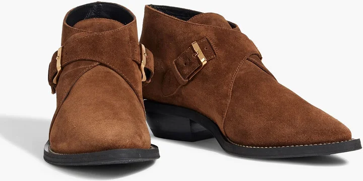 Buckled suede ankle boots - Image 2