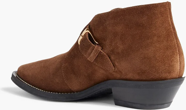 Buckled suede ankle boots - Image 3