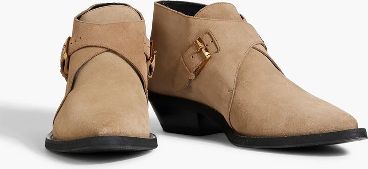 Buckled suede ankle boots - Image 5
