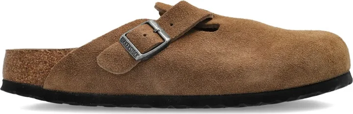 Buckled Suede Flat Mules