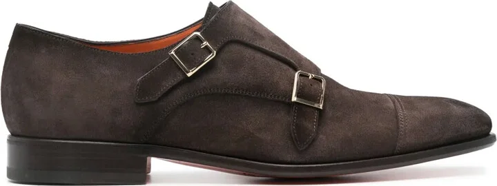 buckled suede Monk shoes