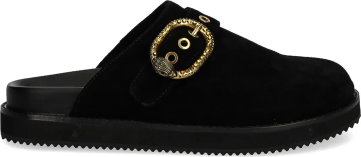 Buckled Suede Mules