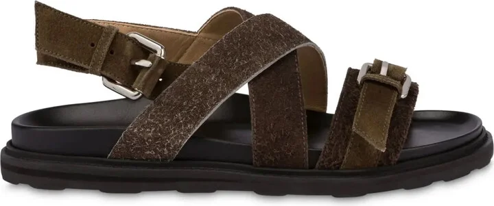Buckled Suede Sandals