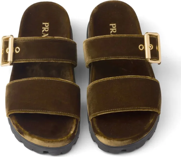 Buckled Velvet Sandals - Image 4