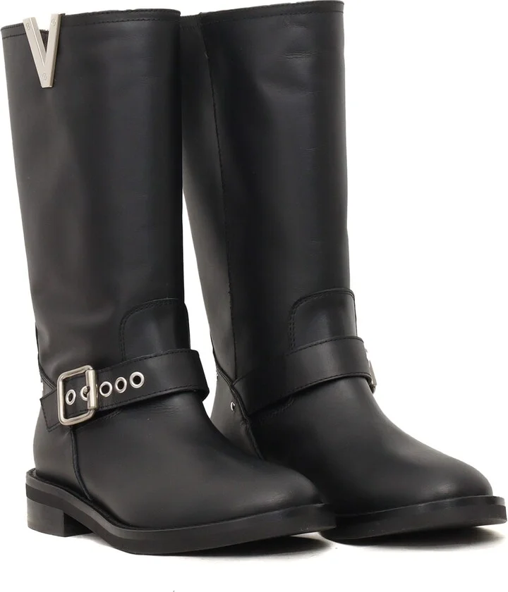 Buckles V Nickel Biker Boots - Image 2