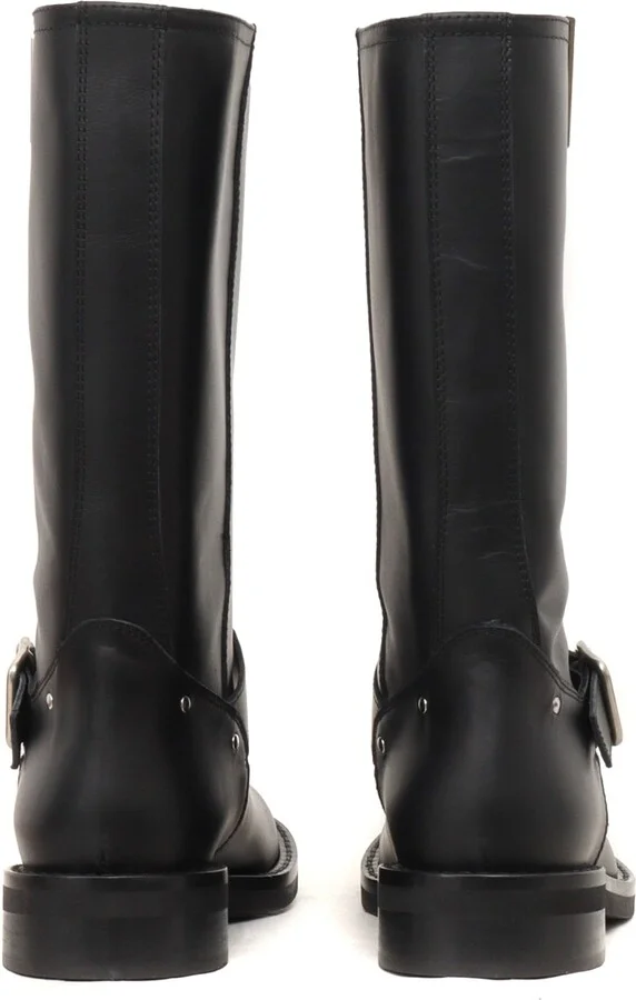 Buckles V Nickel Biker Boots - Image 3