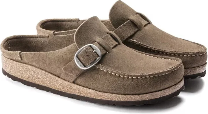 Buckley 1019462 Clogs Unisex 7W-5M Gray Taupe Suede Shoes ZPO3590