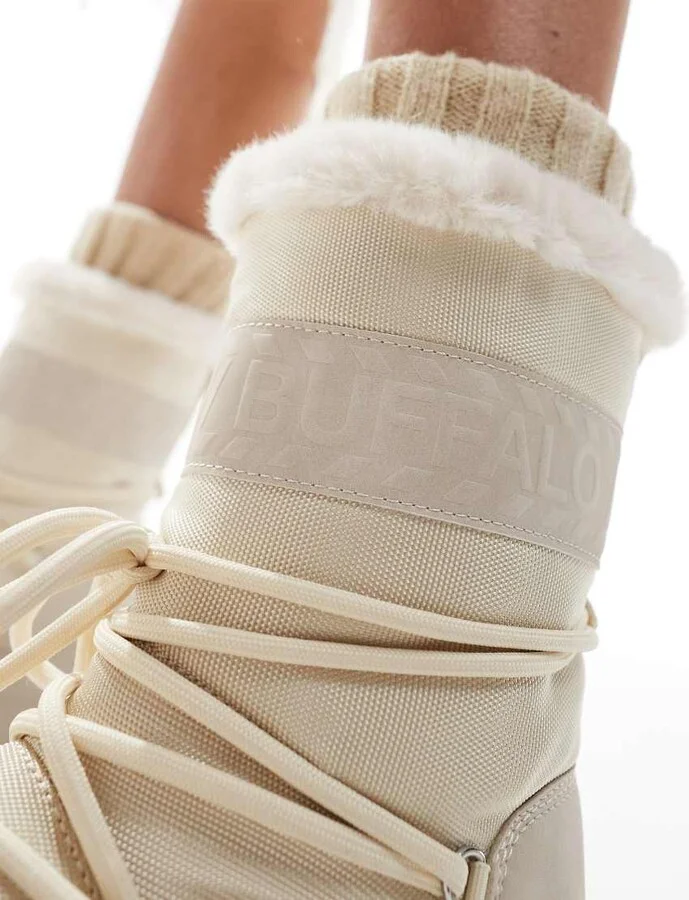 Buffalo Aspha blizzard boot in cream - Image 4
