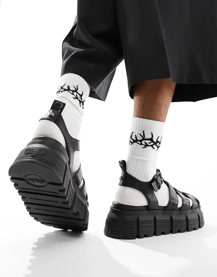 Buffalo Ava Fisher sandals in black - Image 2
