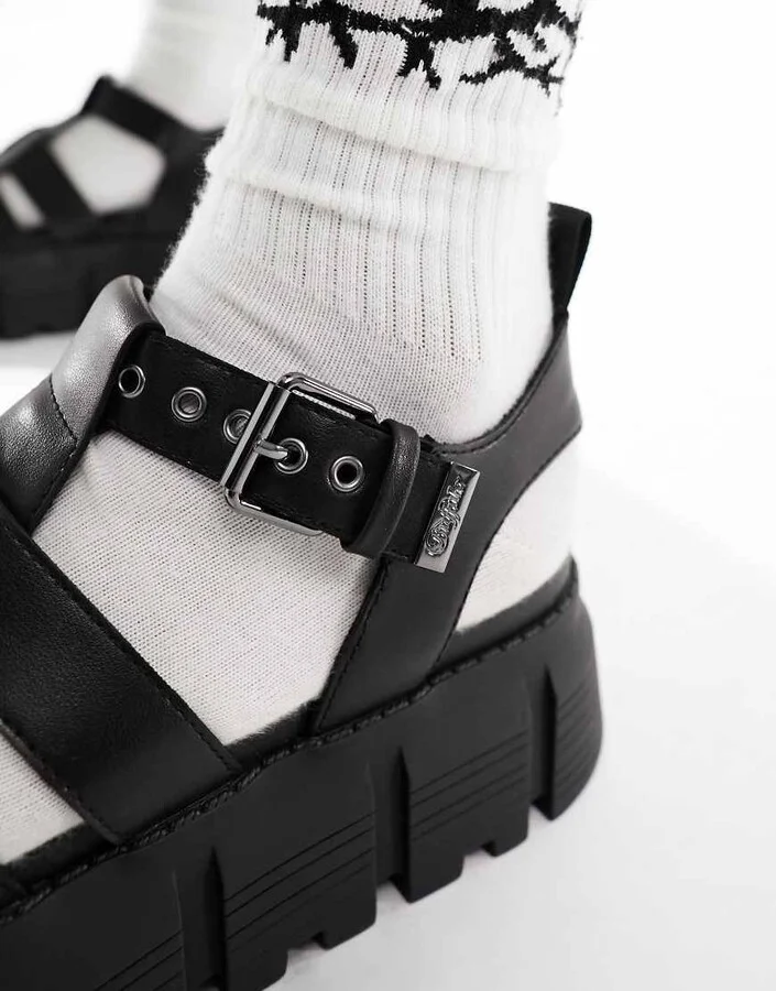 Buffalo Ava Fisher sandals in black - Image 3