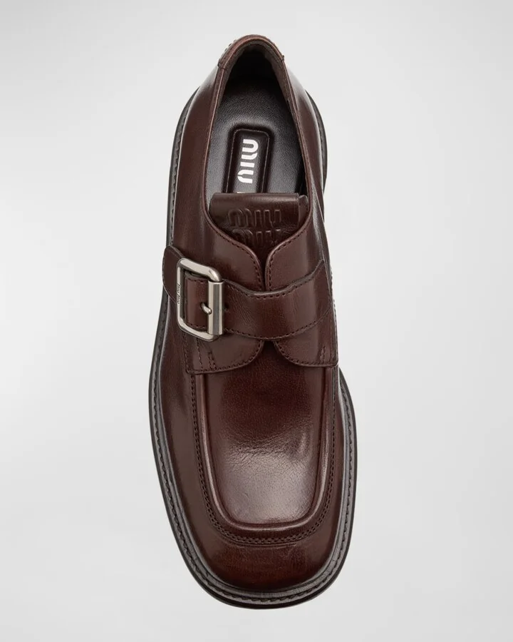 Buffalo Leather Buckle Loafers - Image 6