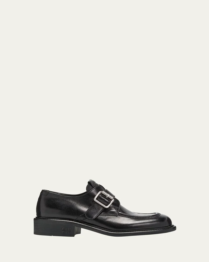 Buffalo Leather Buckle Loafers