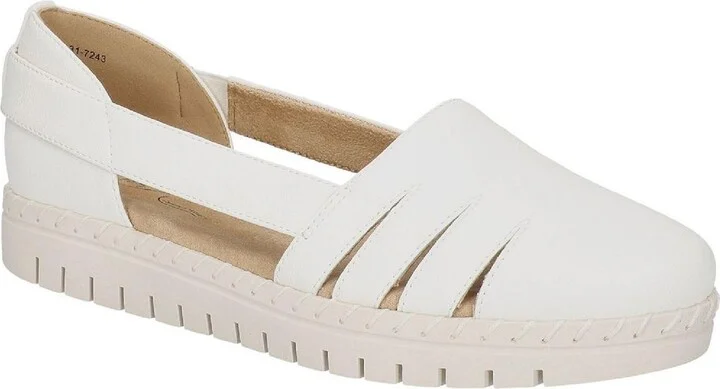 Bugsy Womens Faux Leather Slip On Flatform Sandals
