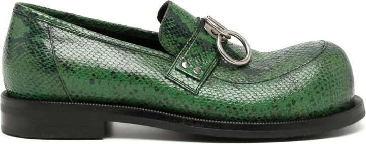 Bulb-Toe Ring Loafers