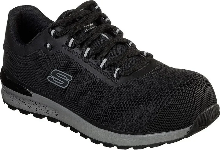 Bulklin 77180-BLK Mens 8 Black Memory Foam Comp Toe Work Shoes EEE4251