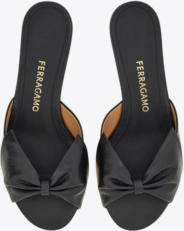 Bulma 45 Calf Leather Bow Sandals - Image 3