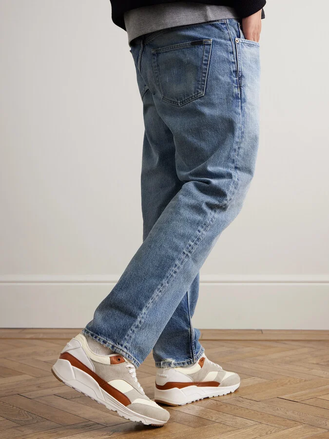 Bump Colour-Block Suede, Shell and Leather Low-Top Sneakers - Image 2