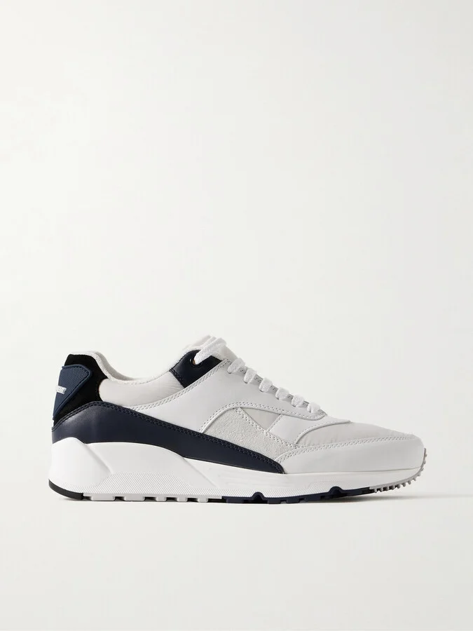 Bump Colour-Block Suede, Shell and Leather Sneakers
