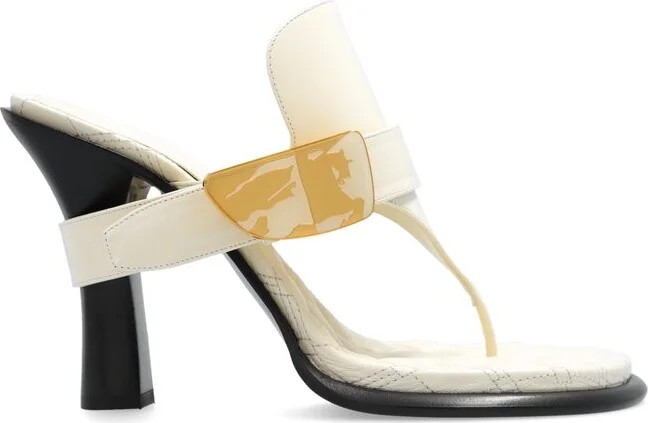 Burberry Bay Equestrian Knight Thong Strap Sandals
