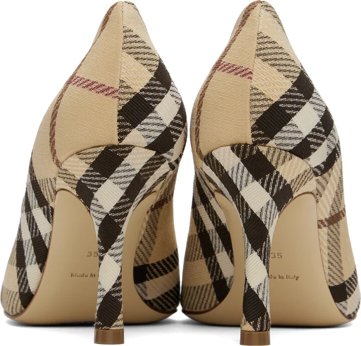 Burberry Beige Check Baby High Heels - Image 2