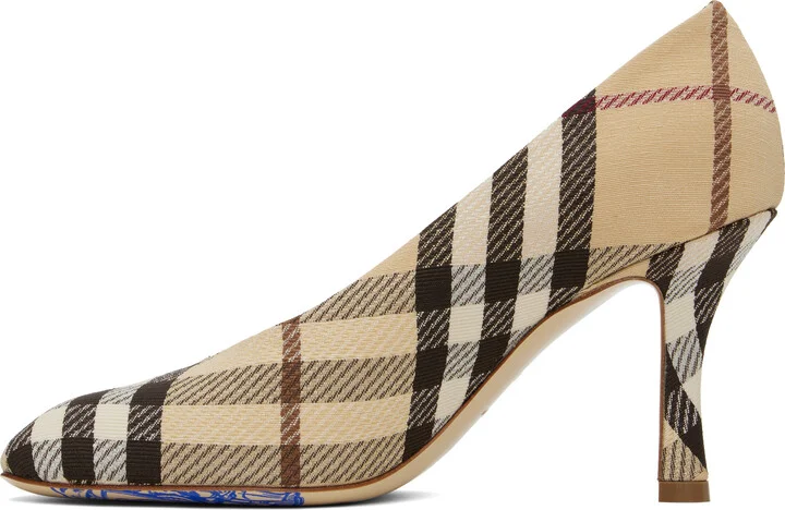 Burberry Beige Check Baby High Heels - Image 3