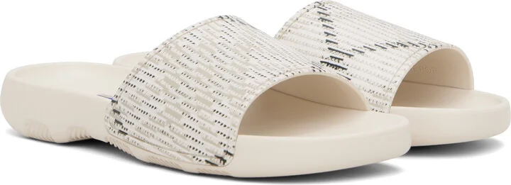 Burberry Beige Check Dive Pool Slides - Image 4