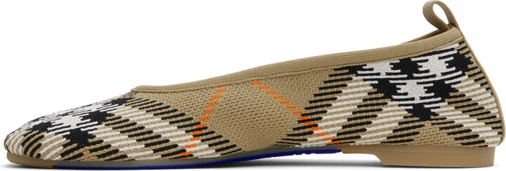 Burberry Beige Check Knit Baby Ballerina Flats - Image 3