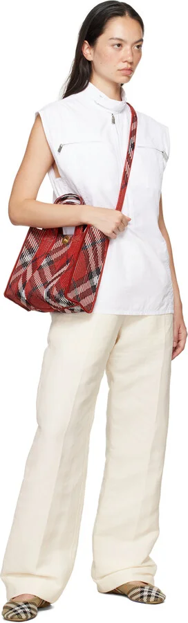 Burberry Beige Check Knit Baby Ballerina Flats - Image 5