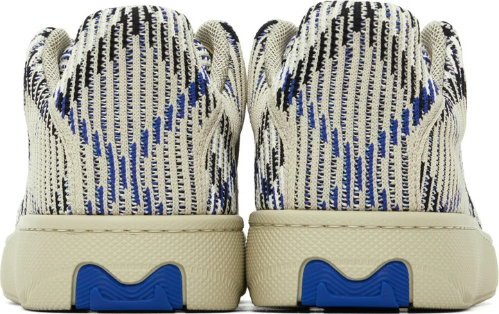 Burberry Beige Check Knit Box Sneakers - Image 2