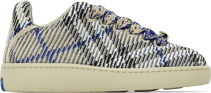 Burberry Beige Check Knit Box Sneakers