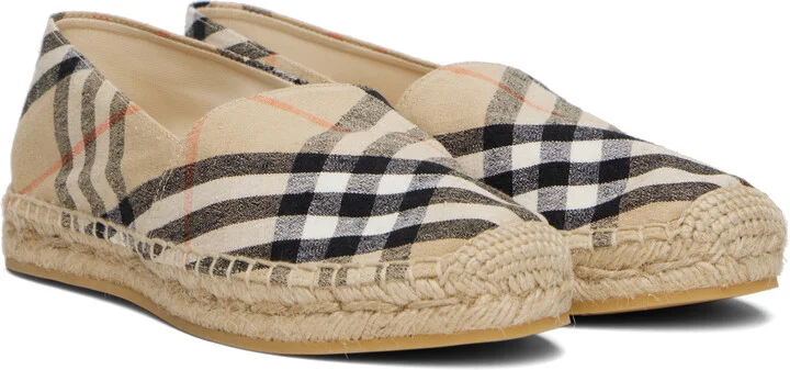 Burberry Beige Check Mews Espadrilles​ - Image 4