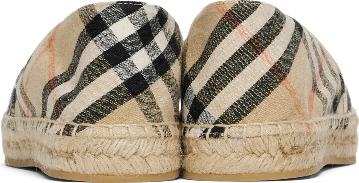 Burberry Beige Check Mews Espadrilles​ - Image 2