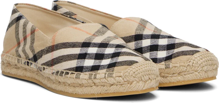 Burberry Beige Check Mews Espadrilles​ - Image 4