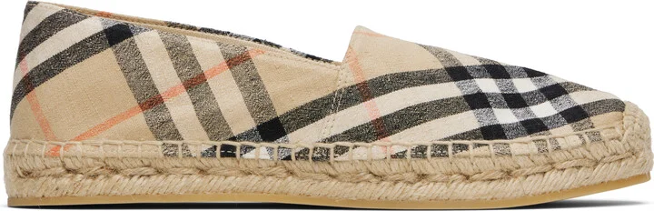 Burberry Beige Check Mews Espadrilles​