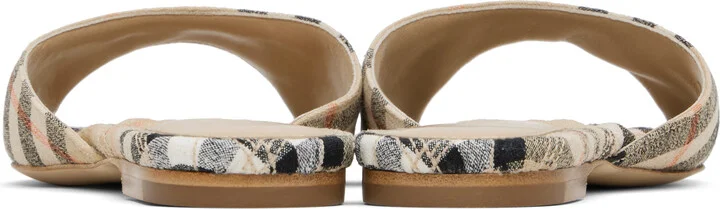 Burberry Beige Check Mews Sandals - Image 2