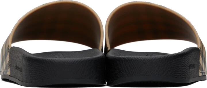 Burberry Beige Check Pool Slides - Image 2