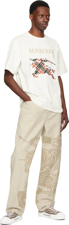 Burberry Beige Check Sneakers - Image 5