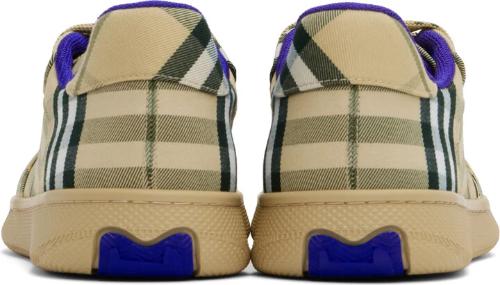 Burberry Beige Check Terrace Sneakers - Image 2