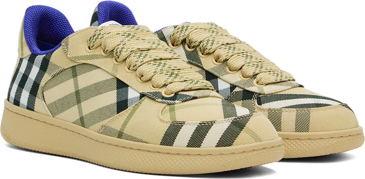 Burberry Beige Check Terrace Sneakers - Image 4