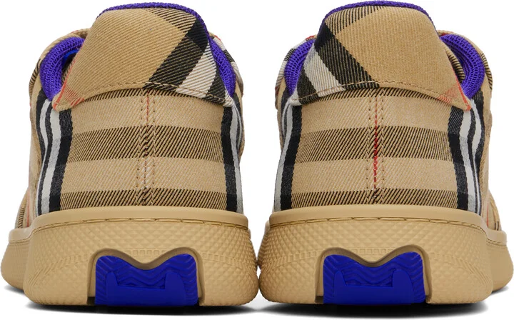Burberry Beige Check Terrace Sneakers - Image 2