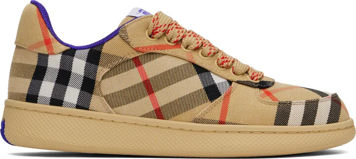 Burberry Beige Check Terrace Sneakers