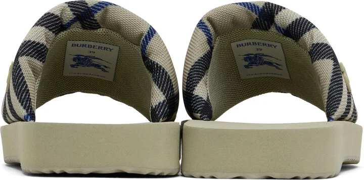 Burberry Beige Check Trek Sandals - Image 2