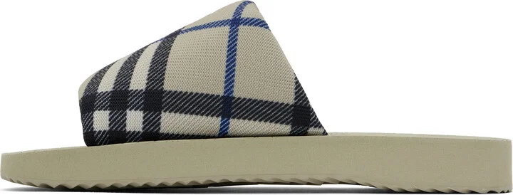 Burberry Beige Check Trek Sandals - Image 3